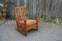 Original Charles Limbert Inlaid Ebon-Oak Rocker.